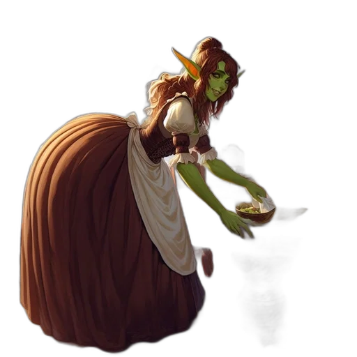 staff, dress, concept art, fantasy art, pixel art, comic book art, green, ethereal transparent PNG cut-out