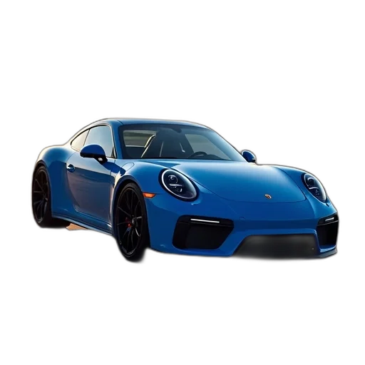 car, 3d render, photorealistic, concept art, blue, sports, parked, smooth transparent PNG cut-out