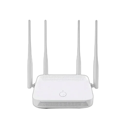 sleek, modern, white, router, three, antennas, displayed, against transparent PNG cut-out
