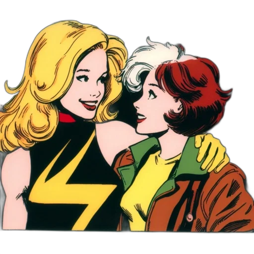 jacket, comic book art, cartoon, concept art, neon lights, two, female, characters transparent PNG cut-out