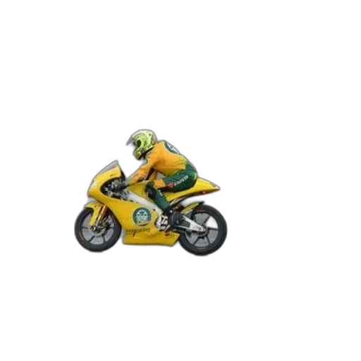 pixel art, 3d render, photorealistic, concept art, yellow, motorcycle, racer, wearing transparent PNG cut-out