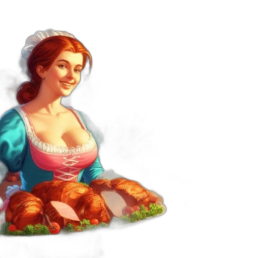 dress, food, crown, fantasy art, concept art, pixel art, 3d render, fire transparent PNG cut-out