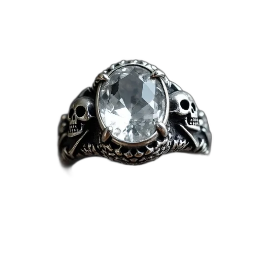 jewelry, crown, 3d render, monochrome, silver, ring, clear, quartz transparent PNG cut-out
