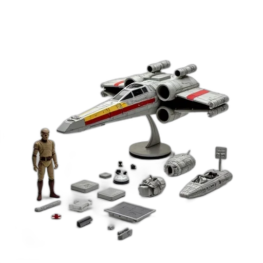 concept art, outer space, detailed, model, star, wars, spaceship, displayed transparent PNG cut-out