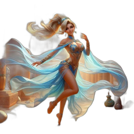 dress, fantasy art, concept art, comic book art, pixel art, underwater, blue, female transparent PNG cut-out