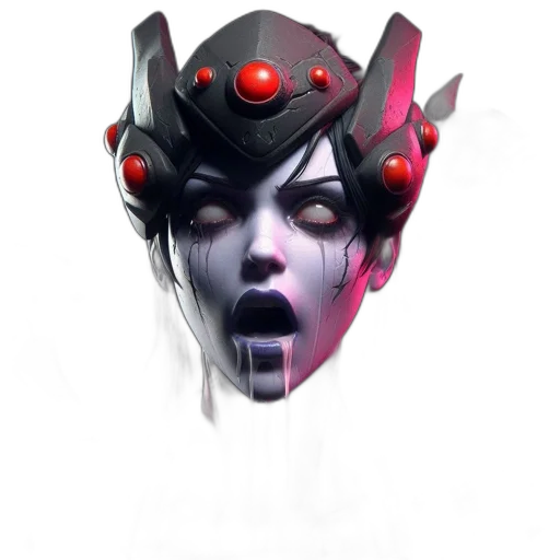 mask, face, robot, crown, concept art, cyberpunk, 3d render, fantasy art transparent PNG cut-out