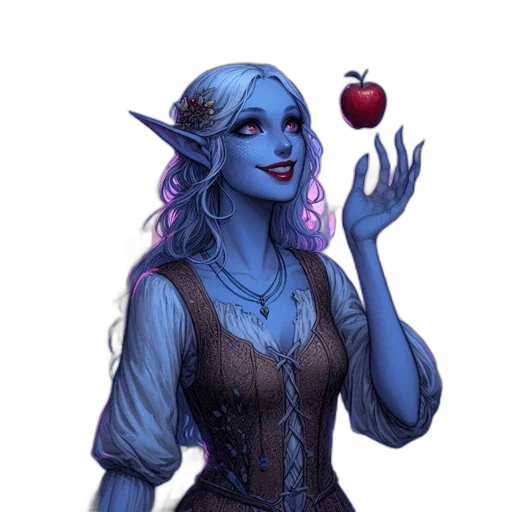 staff, dress, fantasy art, concept art, pixel art, watercolor, blue, dark transparent PNG cut-out
