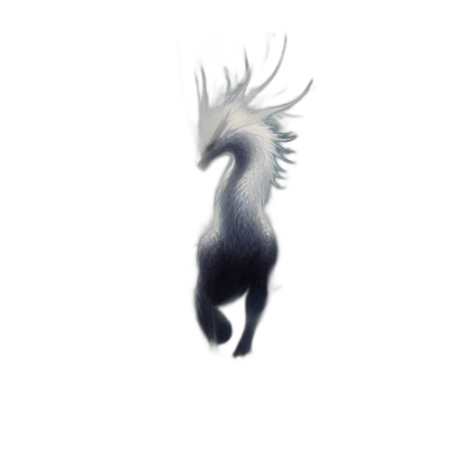 dragon, hair, creature, animal, fantasy art, concept art, pixel art, 3d render transparent PNG cut-out