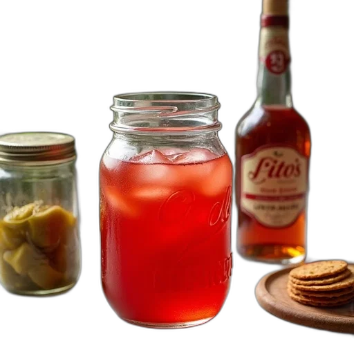 bottle, food, glass, jar, filled, red, liquid, possibly transparent PNG cut-out