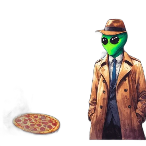 jacket, mask, food, robot, concept art, pixel art, 3d render, comic book art transparent PNG cut-out