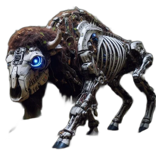 creature, animal, robot, dragon, concept art, 3d render, fantasy art, cyberpunk transparent PNG cut-out