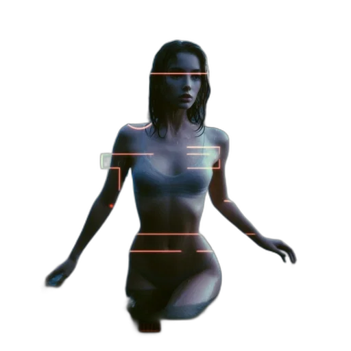 dress, robot, jewelry, creature, 3d render, concept art, pixel art, cyberpunk transparent PNG cut-out