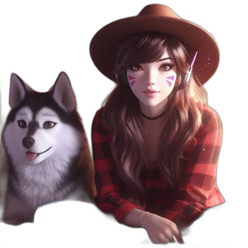 hat, animal, face, creature, fantasy art, concept art, anime, watercolor transparent PNG cut-out