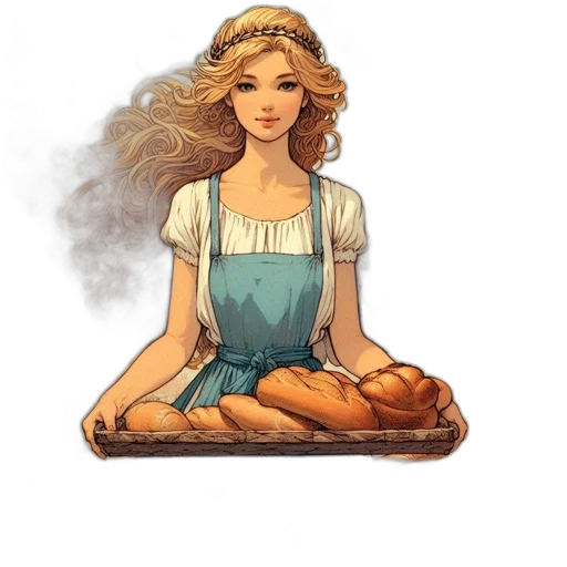 food, dress, fantasy art, concept art, pixel art, watercolor, earth tones, golden transparent PNG cut-out
