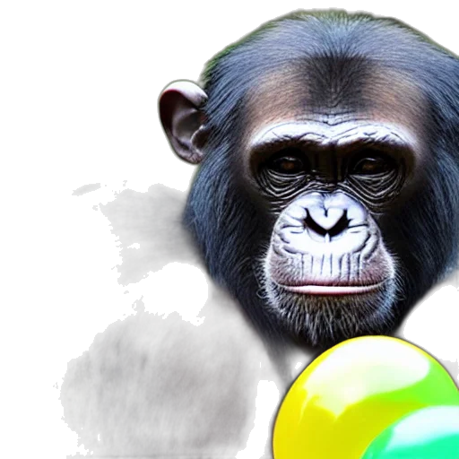 animal, photorealistic, 3d render, chimpanzee transparent PNG cut-out