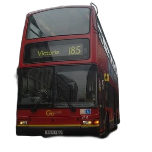 red, double-decker, bus, route, number, 185, destination, victoria transparent PNG cut-out