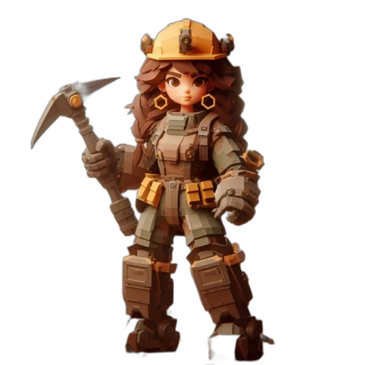 staff, weapon, concept art, pixel art, fantasy art, 3d render, earth tones, underground transparent PNG cut-out
