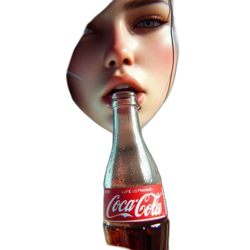 bottle, face, food, mask, photorealistic, 3d render, oil painting, concept art transparent PNG cut-out