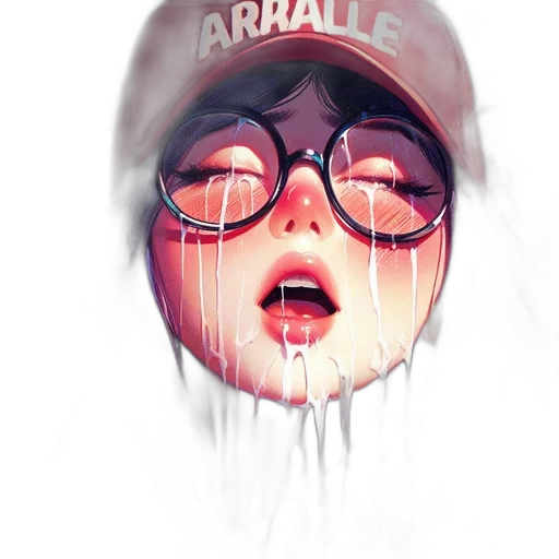 hat, face, creature, umbrella, anime, photorealistic, concept art, watercolor transparent PNG cut-out