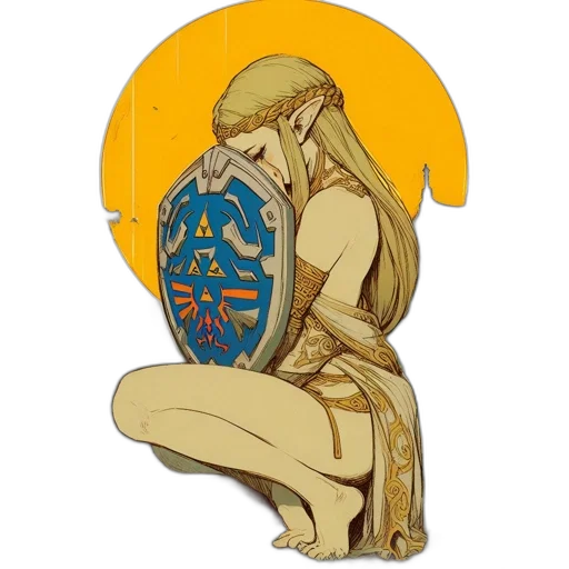 crown, jacket, concept art, fantasy art, pixel art, anime, golden, blue transparent PNG cut-out