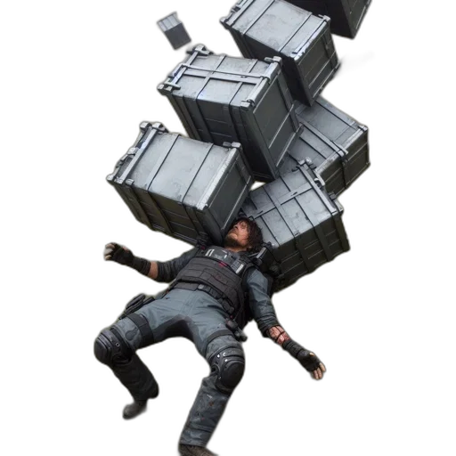 jacket, robot, furniture, weapon, concept art, 3d render, cyberpunk, open transparent PNG cut-out