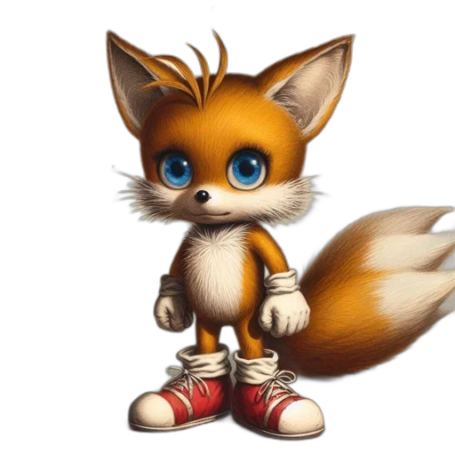 animal, concept art, 3d render, fantasy art, pixel art, anthropomorphic, fox, orange transparent PNG cut-out