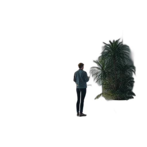 creature, tree, jacket, hair transparent PNG cut-out