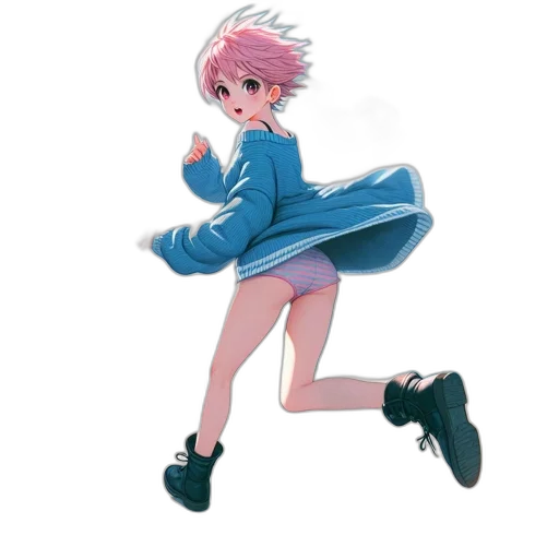 dress, jacket, staff, creature, concept art, anime, pixel art, watercolor transparent PNG cut-out