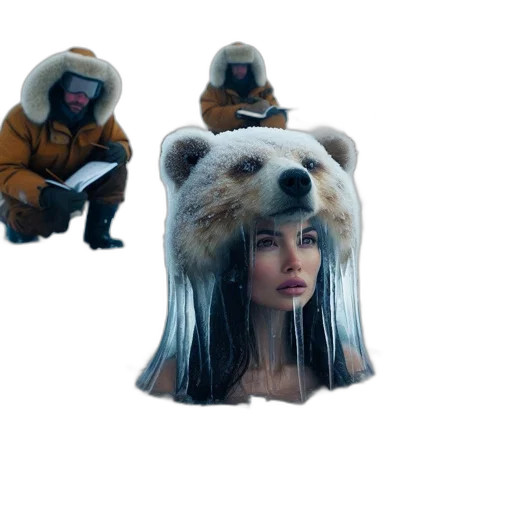 mask, creature, jacket, face, concept art, 3d render, fantasy art, cyberpunk transparent PNG cut-out