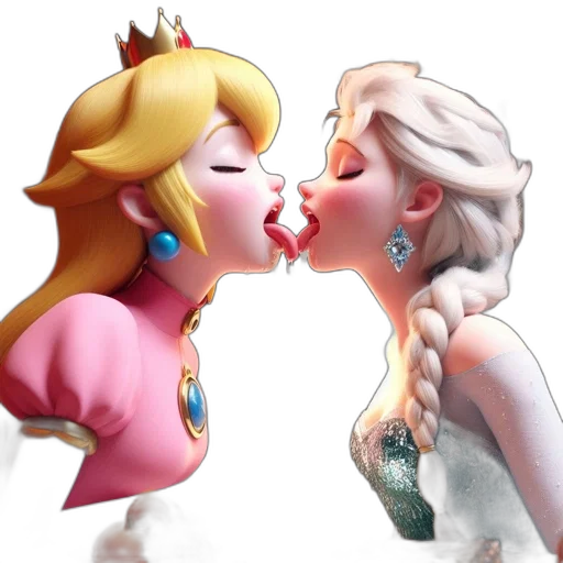 crown, 3d render, concept art, fantasy art, pixel art, two, animated, females transparent PNG cut-out