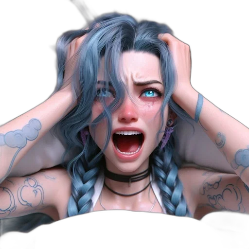 face, concept art, photorealistic, cyberpunk, comic book art, blue, distressed, figure transparent PNG cut-out