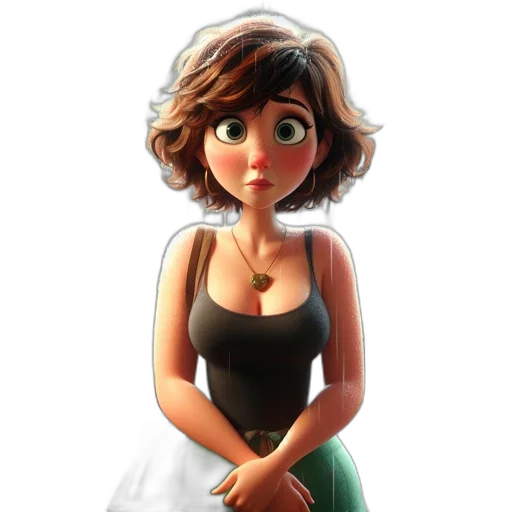 dress, 3d render, concept art, cartoon, photorealistic, snow, animated, female transparent PNG cut-out
