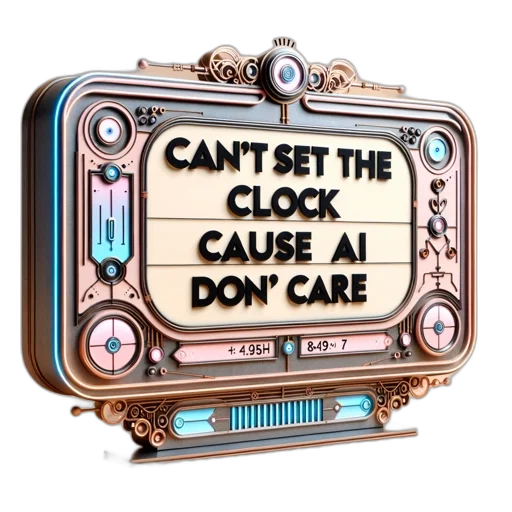 robot, crown, jewelry, car, vaporwave, 3d-rendered, vintage-style, clock transparent PNG cut-out