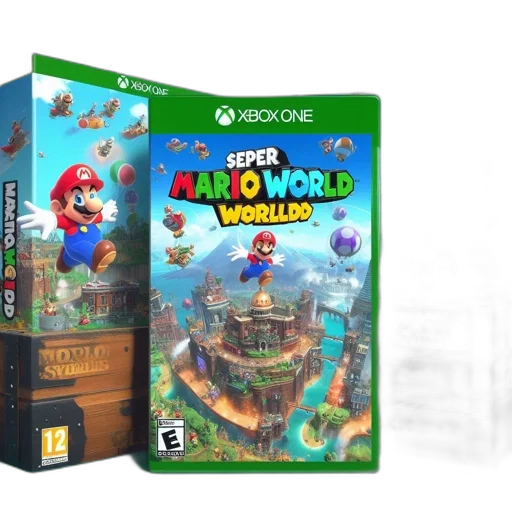 3d render, mario, leaps, dynamically, against, vibrant, gaming, environment transparent PNG cut-out
