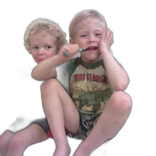 photorealistic, 3d render, oil painting, two, young, boys, sit, toilet transparent PNG cut-out