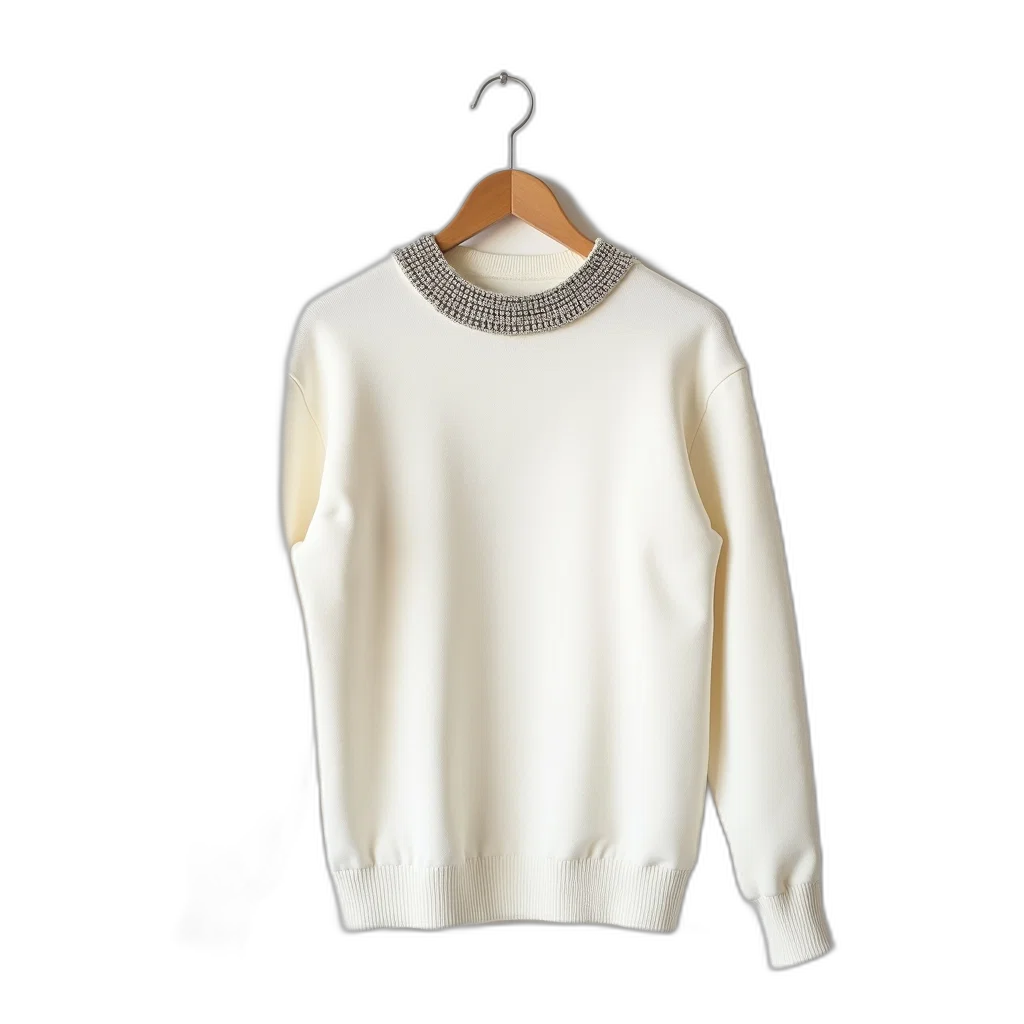 jacket, jewelry, 3d render, monochrome, white, sweater, decorative, silver transparent PNG cut-out