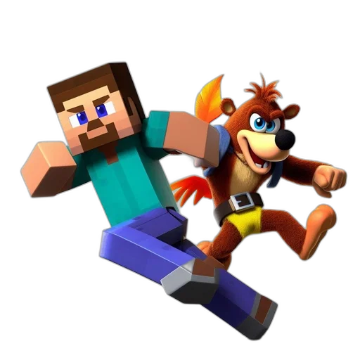 animal, weapon, 3d render, pixel art, concept art, cartoon, two, animated transparent PNG cut-out