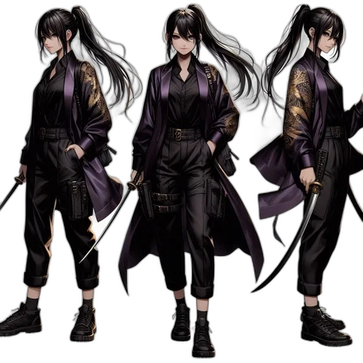 concept art, fantasy art, anime, pixel art, dark, monochrome, earth tones, female transparent PNG cut-out
