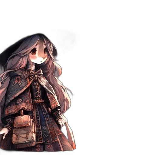 jacket, weapon, dress, staff, concept art, fantasy art, watercolor, pixel art transparent PNG cut-out