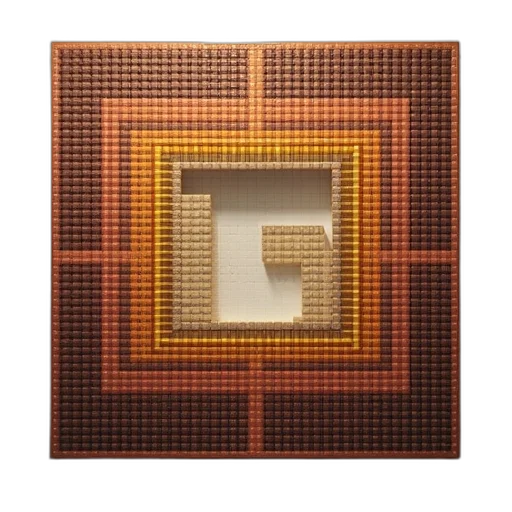 robot, crown, building, jewelry, 3d render, pixel art, golden, square transparent PNG cut-out
