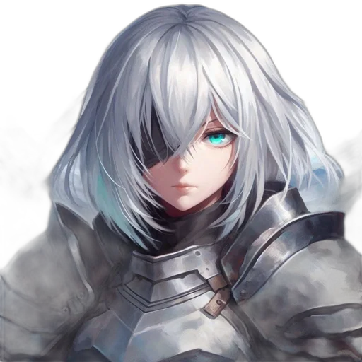 sword, face, weapon, robot, fantasy art, anime, concept art, pixel art transparent PNG cut-out
