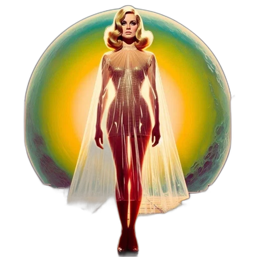 dress, concept art, comic book art, fantasy art, woman, shimmering, gown, translucent transparent PNG cut-out
