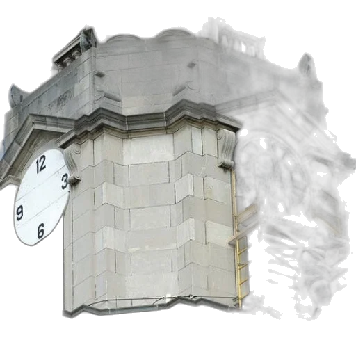 building, robot, mask, crown, 3d render, photorealistic, concept art, fog transparent PNG cut-out