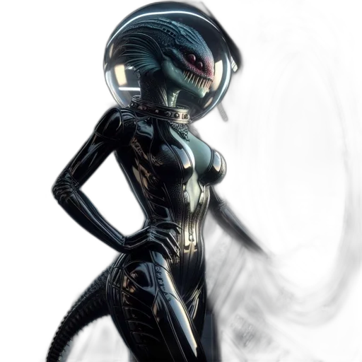 robot, creature, dress, concept art, comic book art, cyberpunk, fantasy art, outer space transparent PNG cut-out