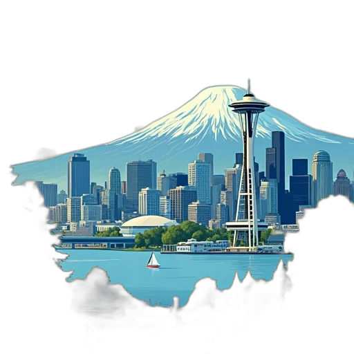 concept art, photorealistic, pixel art, vibrant, detailed, illustration, cityscape, prominent transparent PNG cut-out