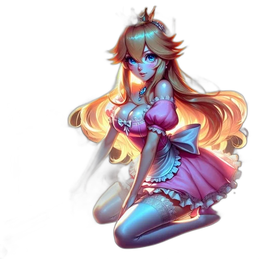dress, crown, staff, concept art, fantasy art, pixel art, anime, blue transparent PNG cut-out