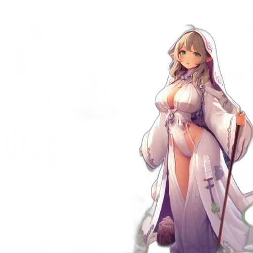 dress, staff, sword, fantasy art, concept art, pixel art, anime, snow transparent PNG cut-out