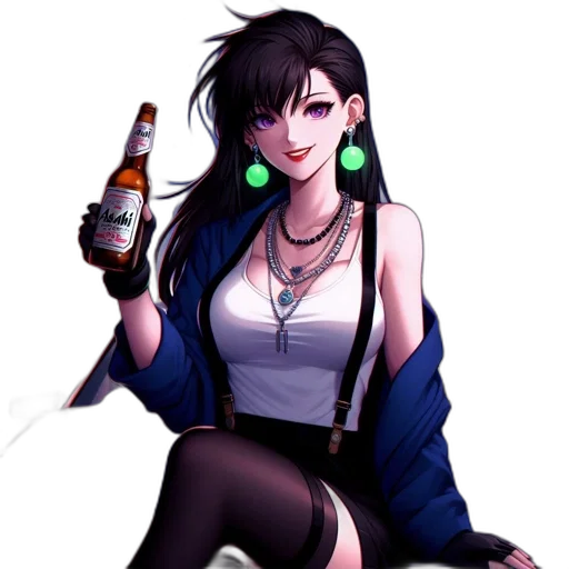 jacket, bottle, pixel art, cyberpunk, concept art, anime, neon lights, neon transparent PNG cut-out