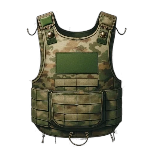 jacket, weapon, dress, 3d render, detailed, illustration, bulletproof, vest transparent PNG cut-out
