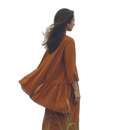 dress, jacket, concept art, oil painting, photorealistic, 3d render, forest, earth tones transparent PNG cut-out